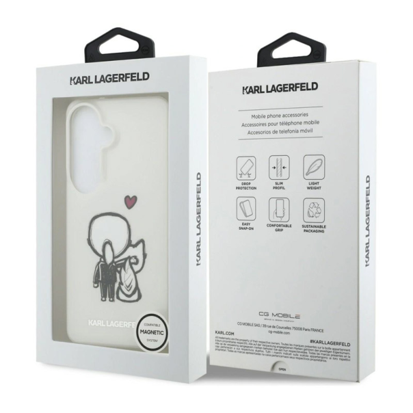 Maska za Samsung S26/ S941B Karl Lagerfeld IML Karl&Choupette MagSafe bela - EP2879164
