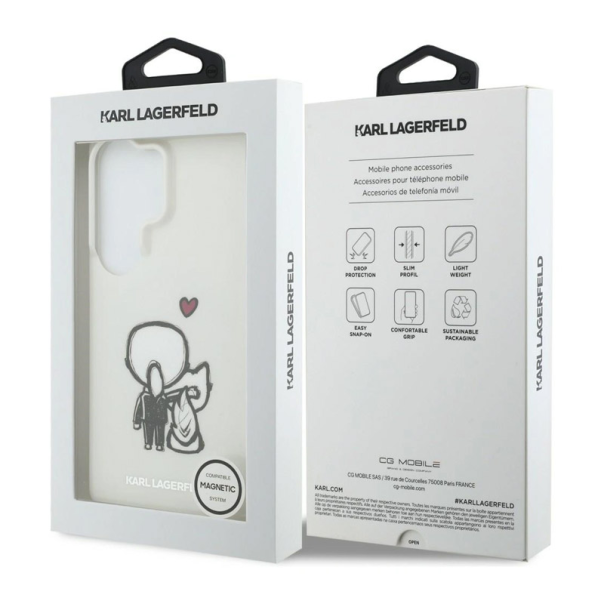 Maska za Samsung S26 Ultra/ S948B Karl Lagerfeld IML Karl&Choupette MagSafe bela - EP2879167