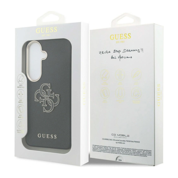 Maska za Samsung S26/ S941B Guess Grained Big 4G Metal Logo crna - EP2879182