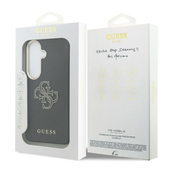 Maska za Samsung S26 Plus/ S946B Guess Grained Big 4G Metal Logo crna - EP2879185