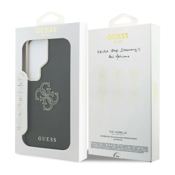 Maska za Samsung S26 Ultra/ S948B Guess Grained Big 4G Metal Logo crna - EP2879188