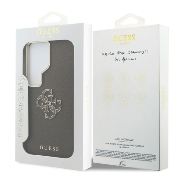Maska za Samsung S26 Ultra/ S948B braon Guess Grained Big 4G Metal Logo - EP2879191