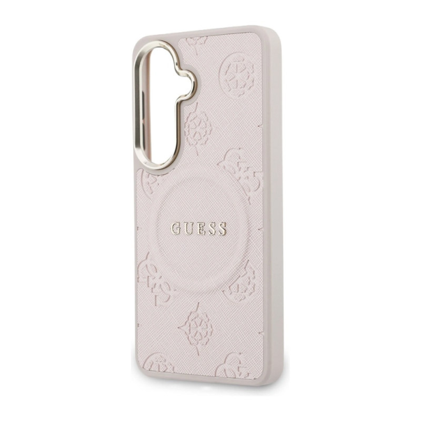 Maska za Samsung S26/ S941B Guess Saffiano Peony Embossed Ring MagSafe roze - EP2877081