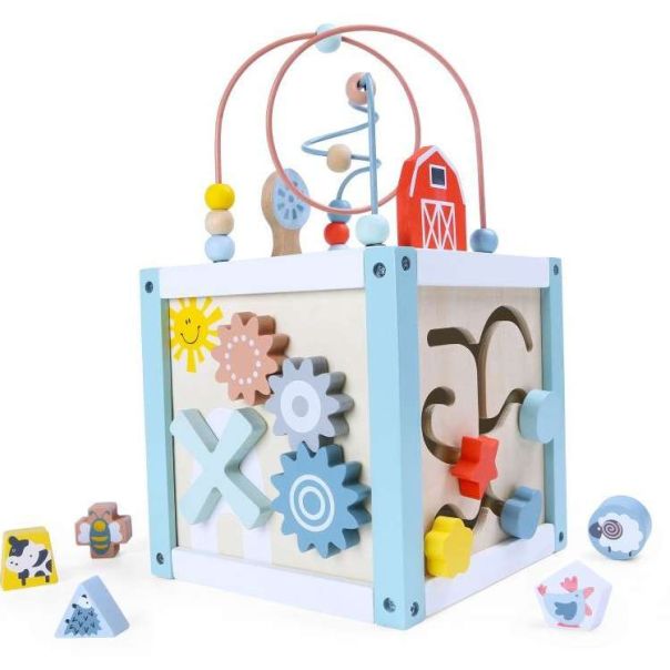ECO TOYS Drvena igračka kocka sa aktivnostima - 1020-1-1