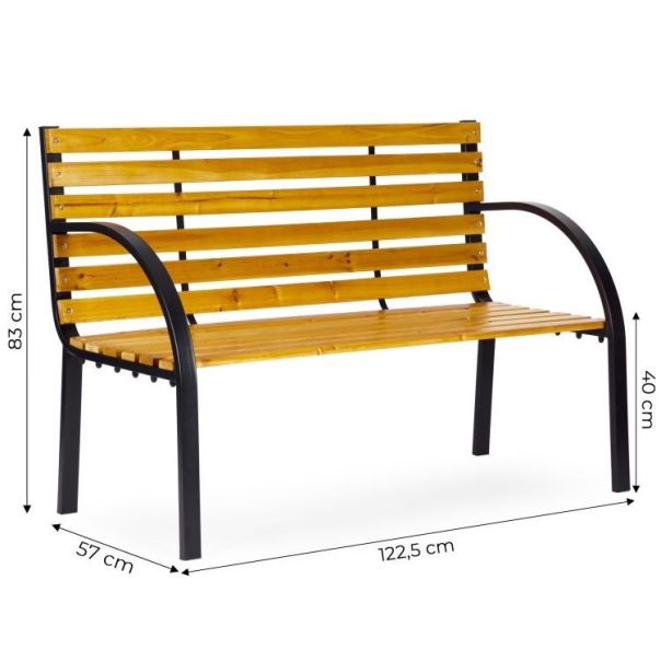 MULTIGARDEN Drvena baštenska klupa sa naslonom 122×57 cm - - EP3003394