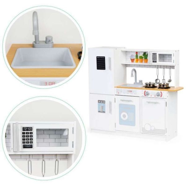 ECO TOYS Drvena dečija kuhinja led svetlo+saksije - EP2687993