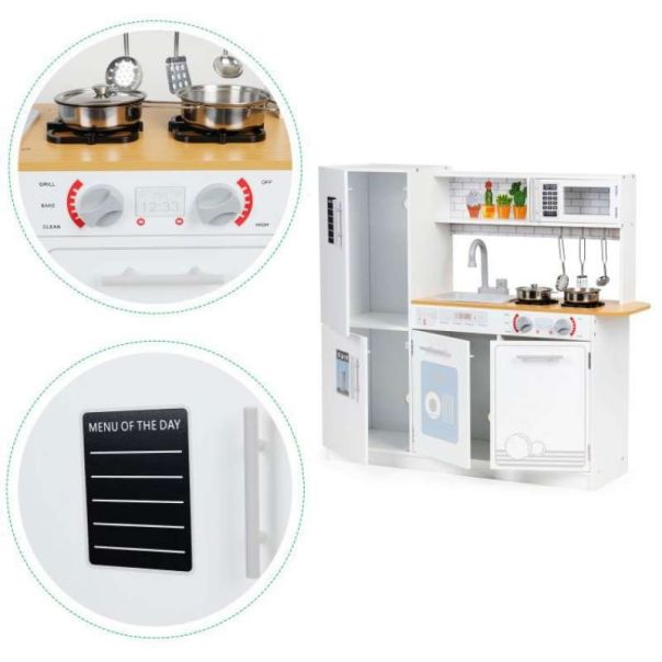 ECO TOYS Drvena dečija kuhinja led svetlo+saksije - EP2687993