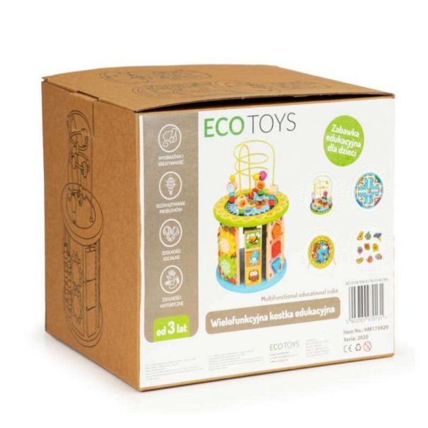 ECO TOYS Drvena interaktivna kocka sa igračkama - HM179520