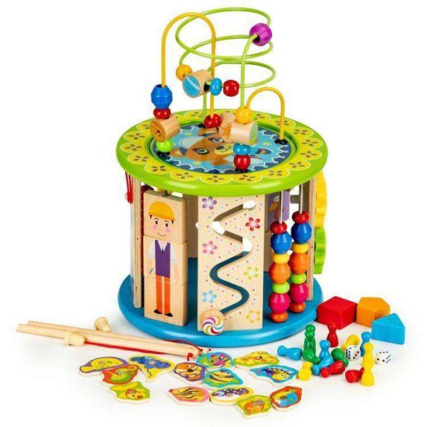 ECO TOYS Drvena interaktivna kocka sa igračkama - HM179520