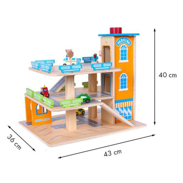 ECO TOYS Drvena garaža sa stazom i liftom - 1085-1-1-1-1