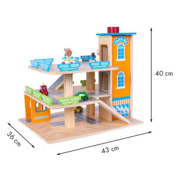 ECO TOYS Drvena garaža sa stazom i liftom - 1085-1-1-1-1