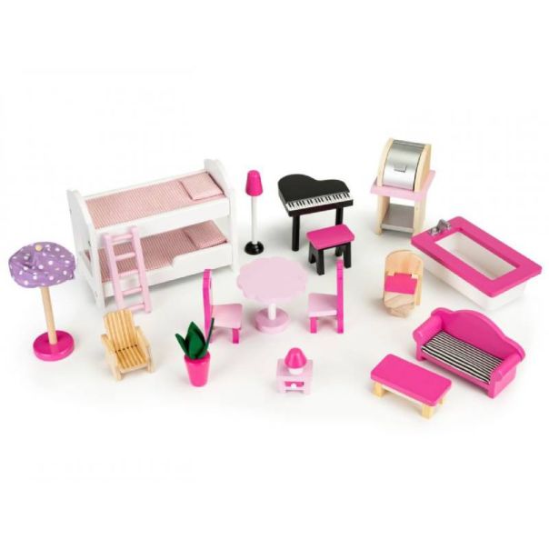 ECO TOYS Drvena kućica za lutke sa liftom XXL - TL49059