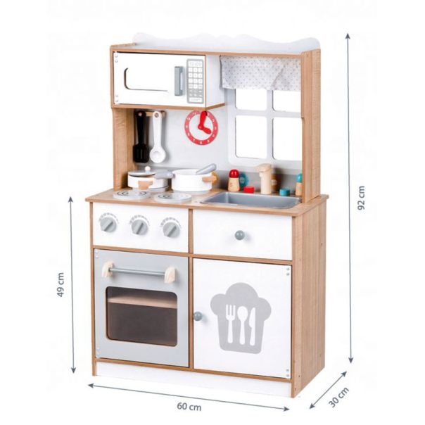 ECO TOYS Drvena dečija kuhinja sa dodacima XXL - 7253-1