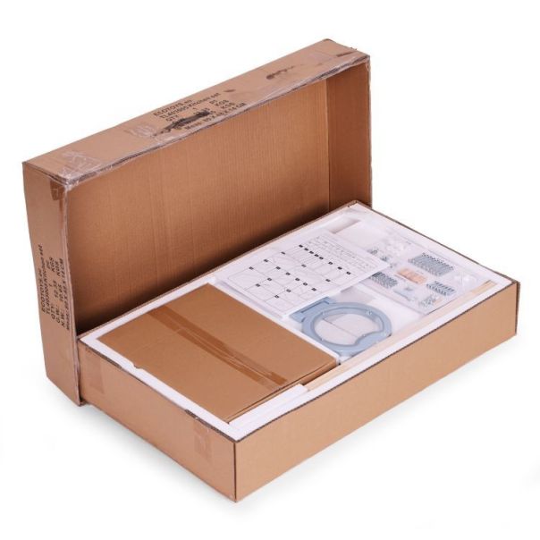 ECO TOYS Drvena kuhinja za decu sa mašinom za veš, bela - TL403005