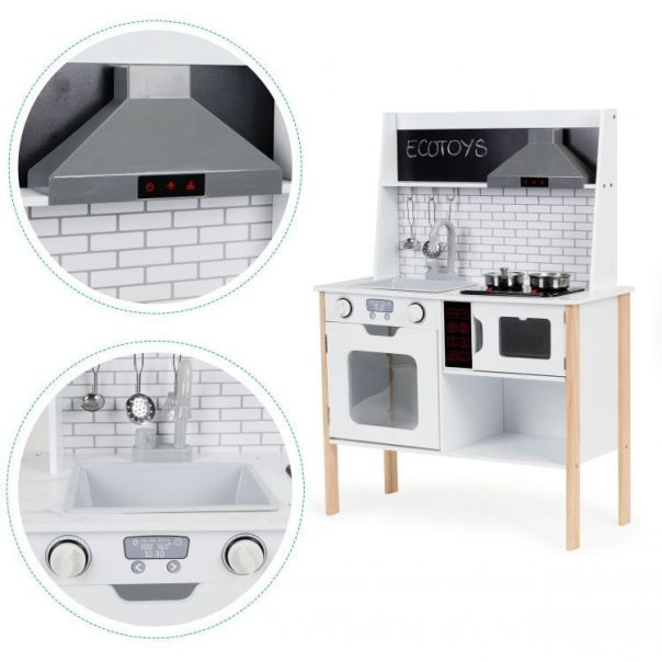 ECO TOYS Drvena kuhinja za decu sa svetlosnim i zvučnim efektima - PLK537