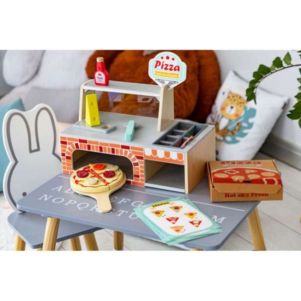 ECO TOYS Igračka drvena pećnica za pizzu - 4366