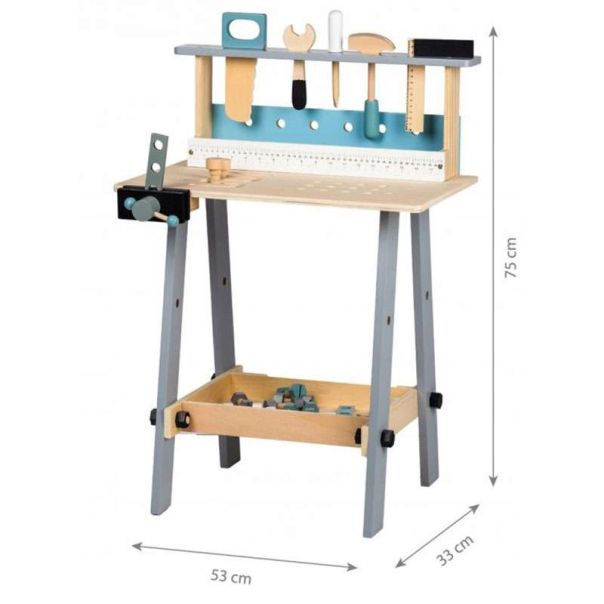 ECO TOYS Drvena igračka radionica - sto sa alatom 32 dela - 1172-1-1-1