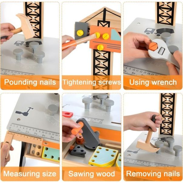 ECO TOYS Drvena radionica za decu, sto sa alatom – ecotoys - EP2749298