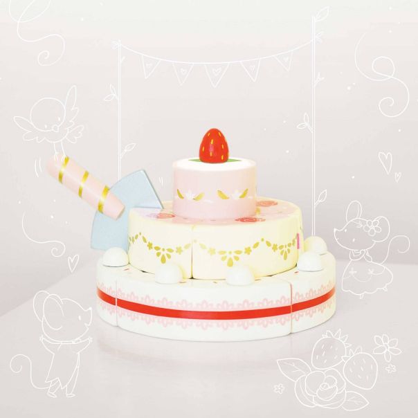 LE TOY VAN Drvena torta sa jagodama na 3 sprata - TV329