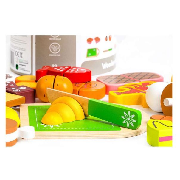 ECO TOYS Igračka drvene namirnice za seckanje 23 dela - TL87115