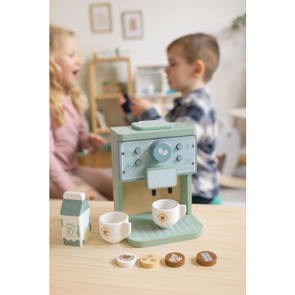 ECO TOYS Drveni aparat za kafu za decu – barista set, 8 delova – ecotoys - EP2749322