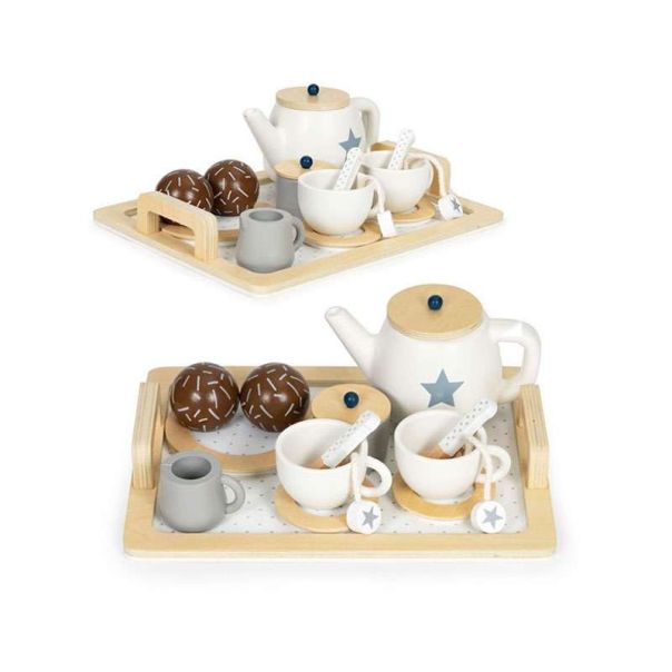 ECO TOYS Drveni set za čaj, 17 delova - W10B318B