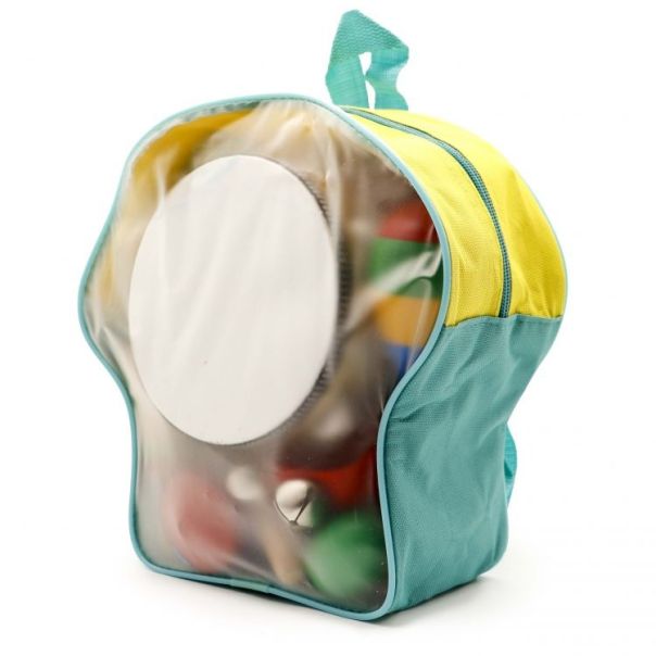 ECO TOYS Set drvenih muzičkih instrumenata za decu u rancu, 10 komada - MA01