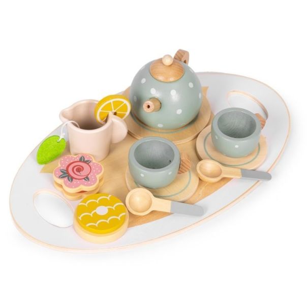 ECO TOYS Drveni set za čaj – čajnik, šoljice, 14 delova – ecotoys - EP2749319