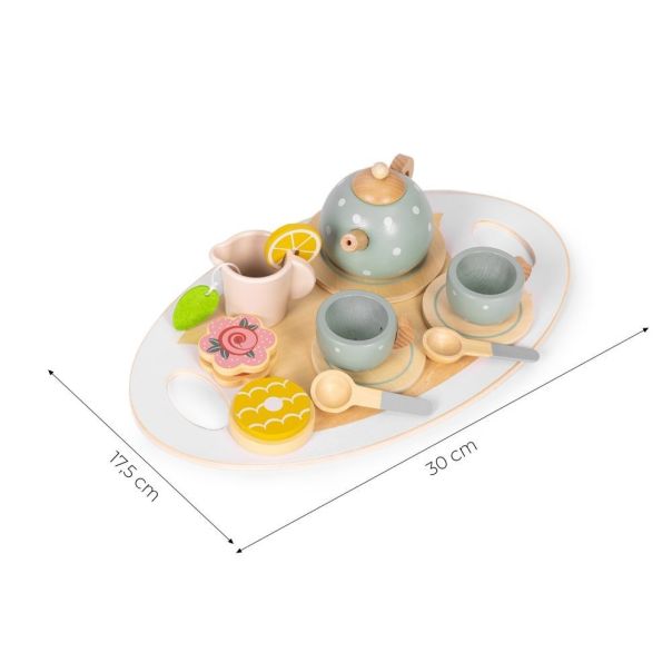 ECO TOYS Drveni set za čaj – čajnik, šoljice, 14 delova – ecotoys - EP2749319