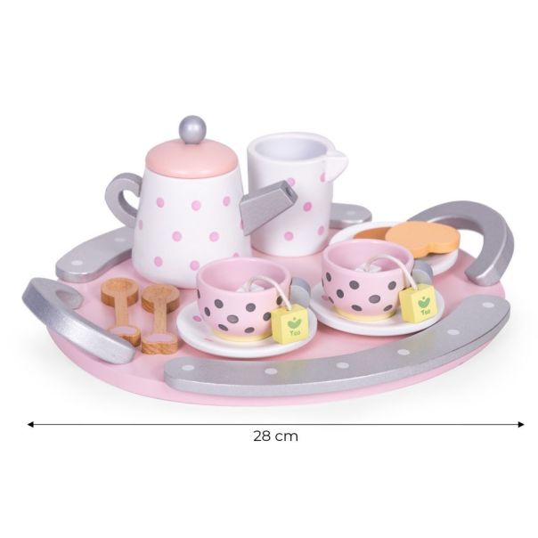 ECO TOYS Drveni set za čaj šolje čajnik 15 komada ecotoys - EP2751967