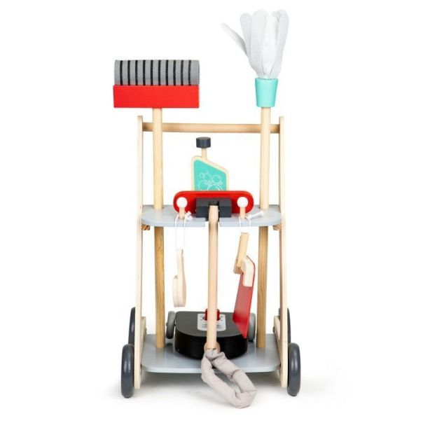 ECO TOYS Drveni set za čišćenje sa kolicima i usisivačem XXL - 4404-1-1