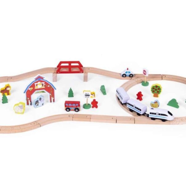 ECO TOYS Drveni set voz na baterije - HM180995