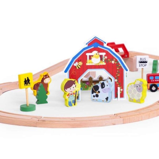 ECO TOYS Drveni set voz na baterije - HM180995