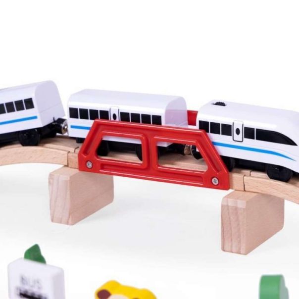 ECO TOYS Drveni set voz na baterije - HM180995