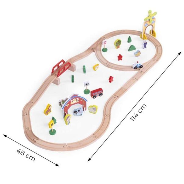 ECO TOYS Drveni set voz na baterije - HM180995