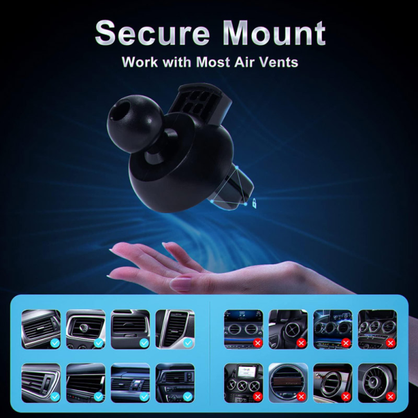 Auto držač za telefon sa bezicnim punjenjem MAGSAFE W1 crni - 601218