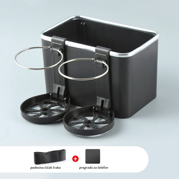 Drzac za case za auto sa pregradom crni - 203864