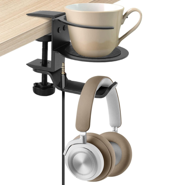Držač za casu i slušalice za kompjuterski sto crni - 615893