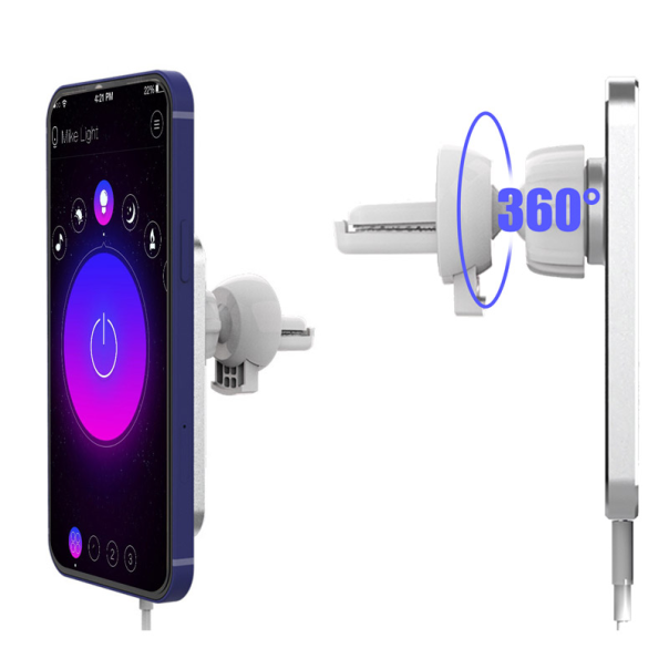 Auto držač za telefon sa bezicnim punjenjem magnetni X16 15W beli - 052553