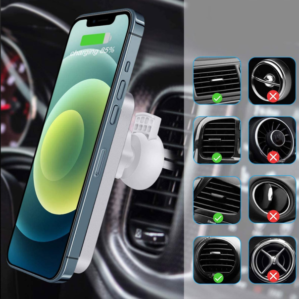 Auto držač za telefon sa bezicnim punjenjem magnetni X16 15W beli - 052553