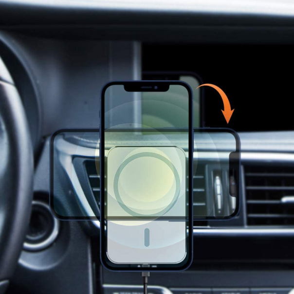 Auto držač za telefon sa bezicnim punjenjem magnetni X16 15W beli - 052553