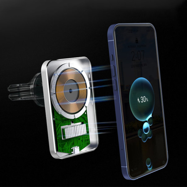 Auto držač za telefon sa bezicnim punjenjem MAGSAFE X16 15W crni - 052554