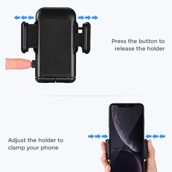 Auto držač za telefon za vetrobran crni - 605076