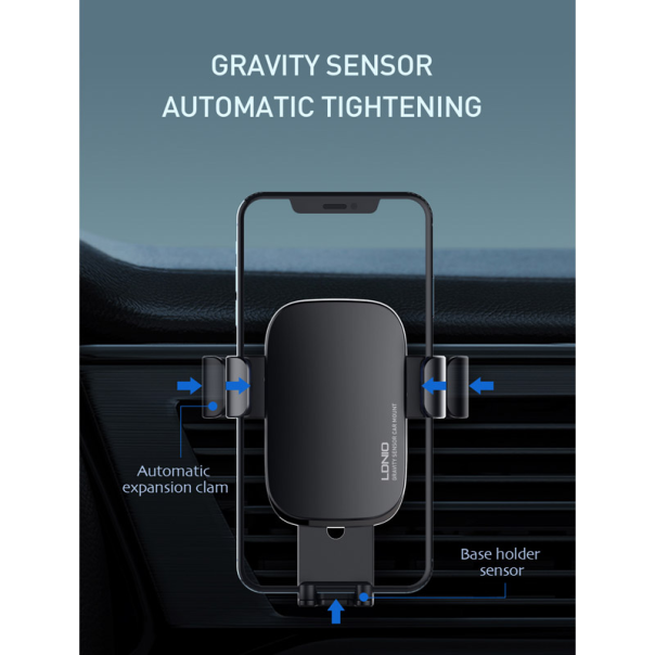 Auto držač za telefon za ventilaciju LDNIO MG10 crni - 600664