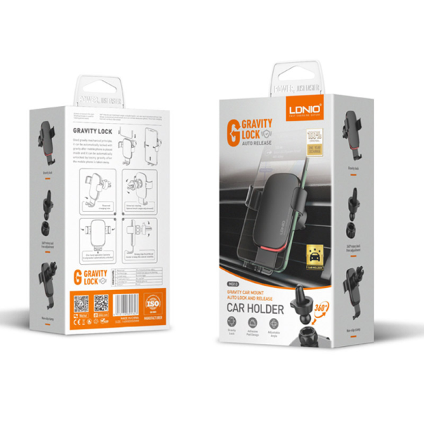 Auto držač za telefon za ventilaciju LDNIO MG10 crni - 600664