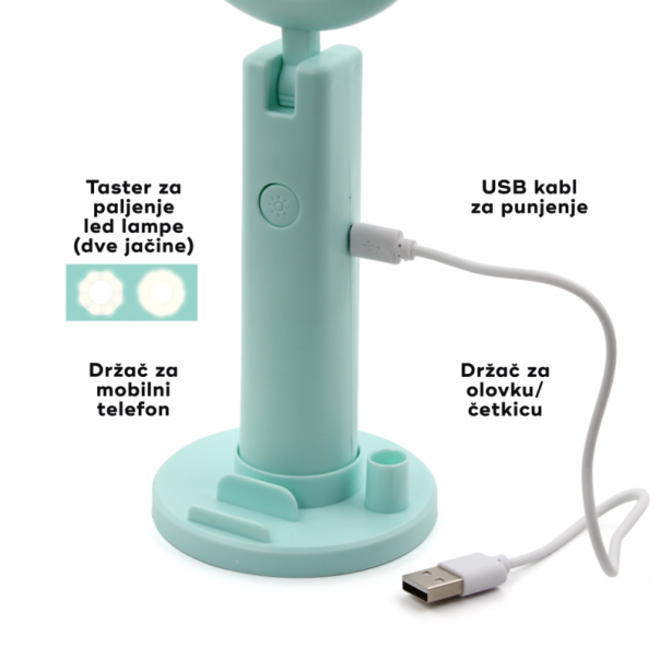 Drzac za mobilni sa LED rasvetom makeup K5 zeleni - 92210-1