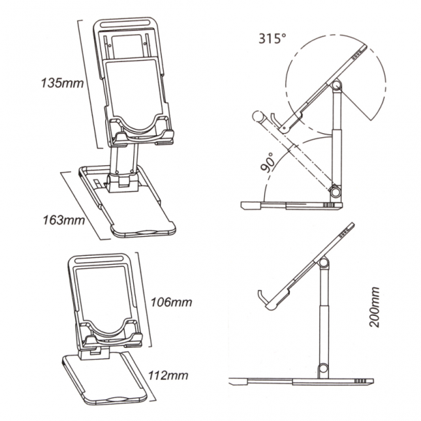 Drzac za mobilni telefon LNS crni - 86834-1-1