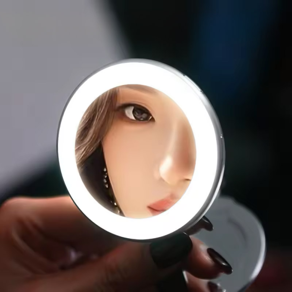 Držač za mobilni telefon magnetni Ring sa ogledalom roze - 618509