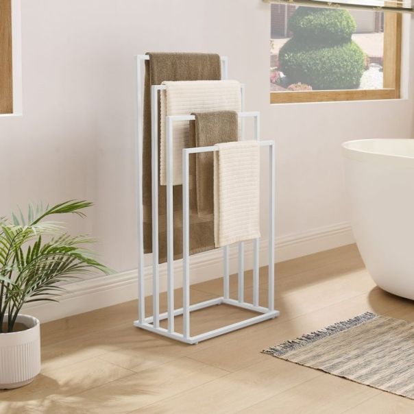 OSKAR Držač za peškire sa 4 šipke beli - EP2742380