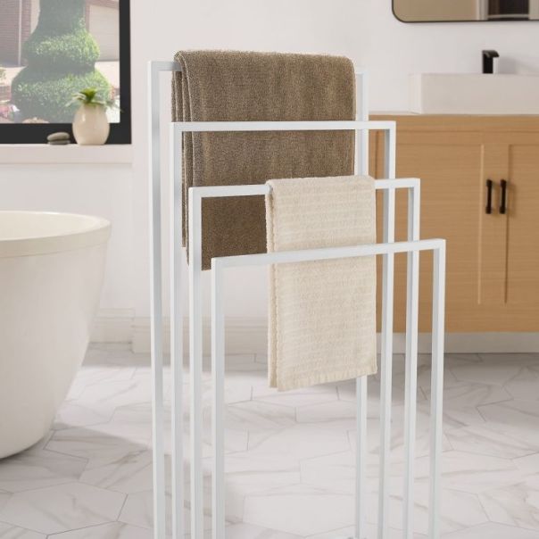 OSKAR Držač za peškire sa 4 šipke beli - EP2742380